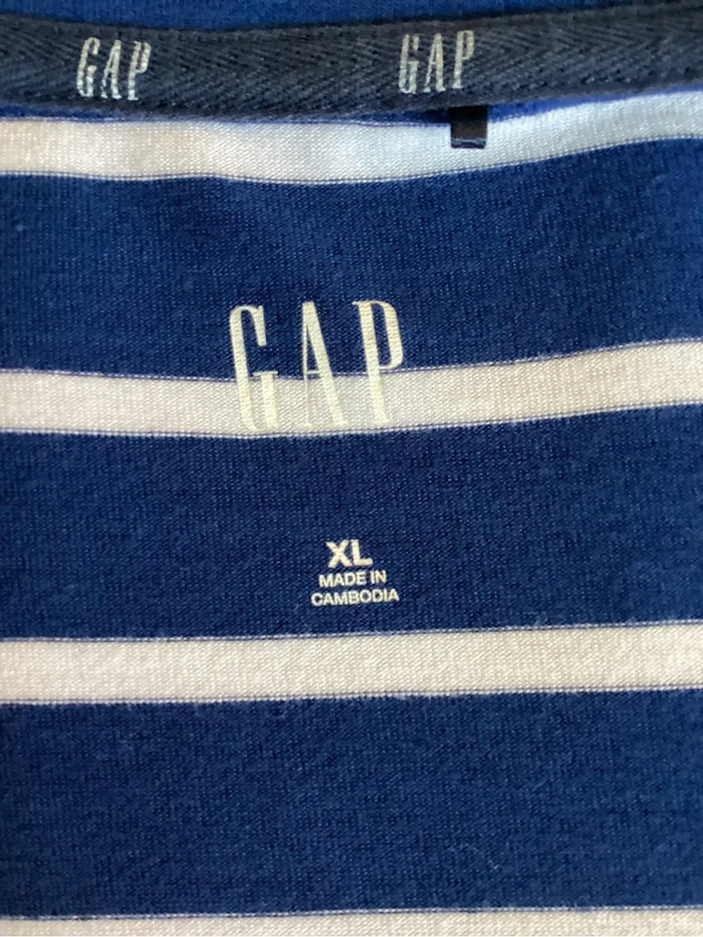 GAP Plus Size XL Navy and White Striped Tee - Picture 7 of 9